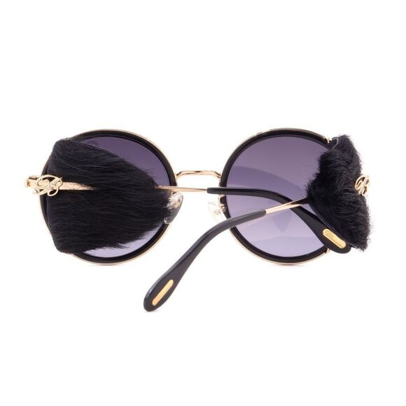 New Blumarine Limited Edition Women Sunglasses SBM-109S-300G Black Gold Mirror - Picture 3 of 10
